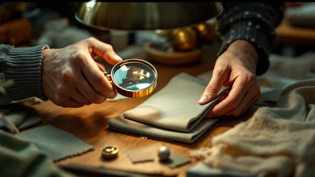 A clipboard with a four-question vendor vetting checklist on a workshop bench, beside a sample pen and a tumbler.