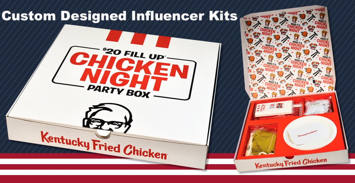 A custom 3D direct-mail pedal box, opened, showing a brand product reveal.